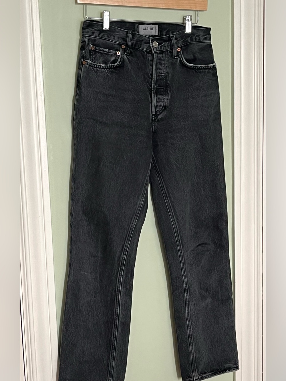 Agolde 90’s Pinch Waist Straight Leg Black Jeans